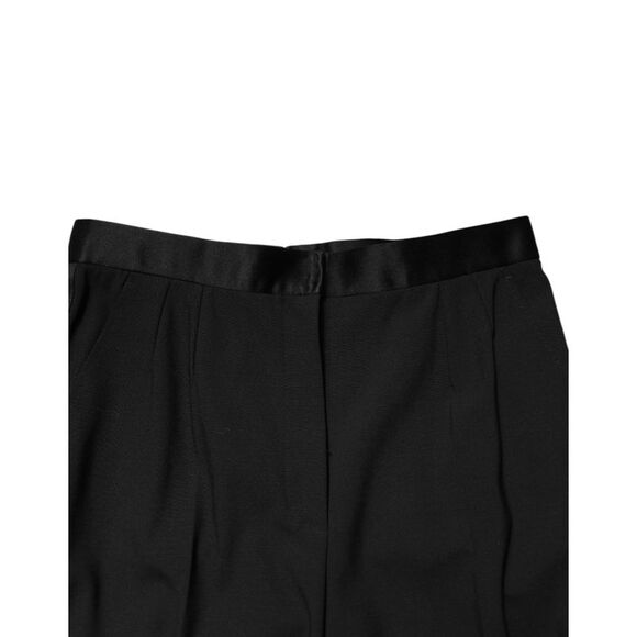Dolce & Gabbana Black Wool HighWaist Tapered Trouser Women's Pants